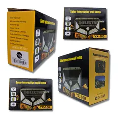 GENERICO - Aplique Solar Led IP65 Negro 3 UND