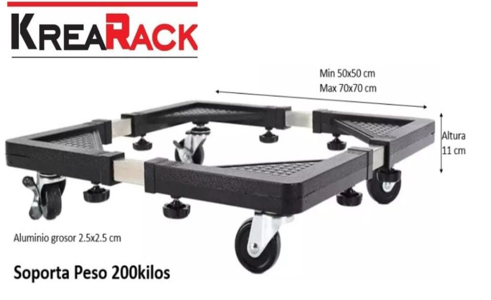 BASE GRUESO CON RUEDAS PARA LAVADORA REFRI 200kg