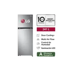 LG - Refrigeradora GT24BPP 241LT Door Cooling Top Mount Plateada