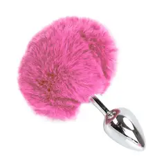 Plug Dilatador Cola Conejo Consolador Rosado