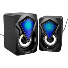 HOCO - Mini Parlante para PC Conexión USB y Luces DS30 Negro De Calidad