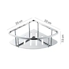 GENERICO - Repisa esquinero clasico organizador para baño de acero inoxidable