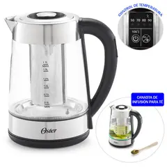 OSTER - Hervidor Eléctrico de Vidrio con Selección de Temperatura BVSTKT8990