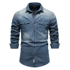 BLWOENS - Camisa de mezclilla para hombre