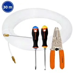 TRUPER - Kit wincha pasacable 30M, 2 desarmadores, pelacables,