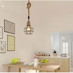 GENERICO - Lámpara colgante de techo de cuerda de Sisal