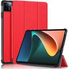 GENERICO - Funda Bookcover mas Mica de Vidrio para Tablet Xiaomi Pad 6 Rojo