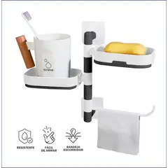 GENERICO - Jabonera 2 niveles mas colgador de toalla pequeña