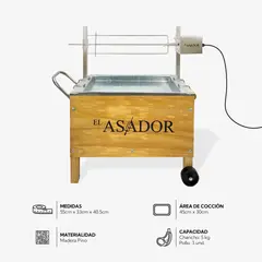 EL ASADOR - Caja china pequeña + soporte de asador eléctrico