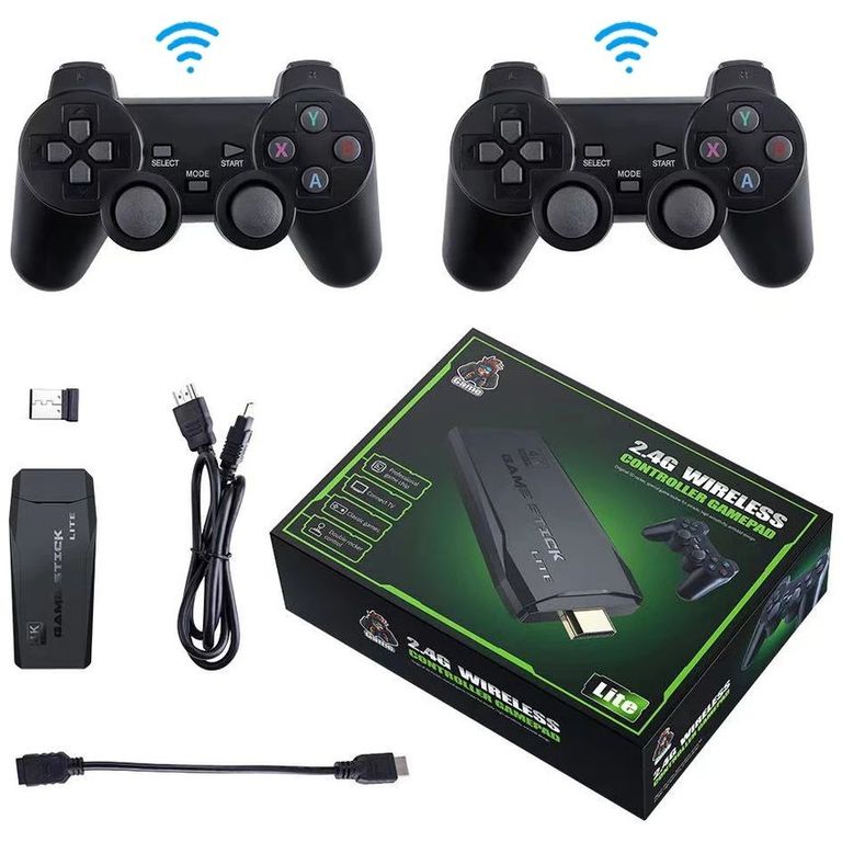Game Stick Portable 4K TV Consola de juegos Controlador inalámbrico