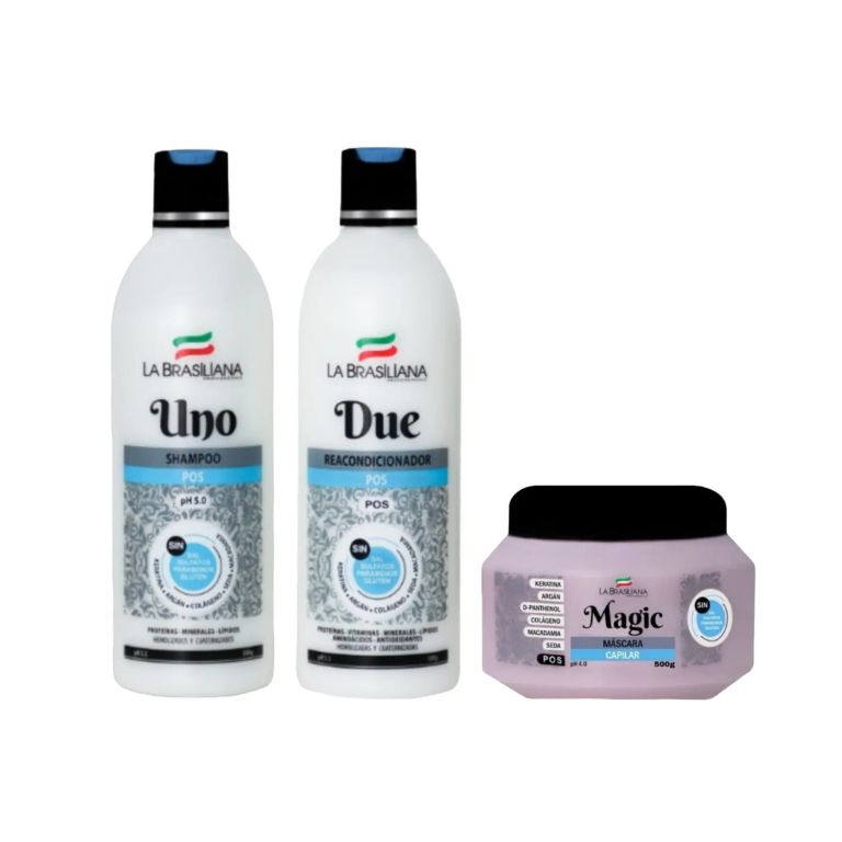 Kit Shampoo + Reacondicionador + Magic POS 500 gr. Post-Alisado Sin SAL