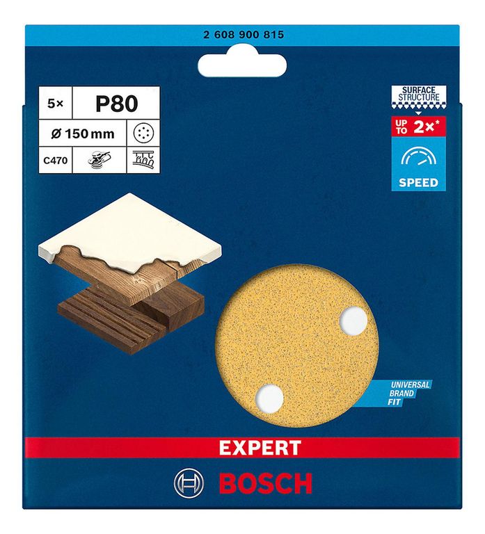 Lija Excentrica 6" Grano 80 5 Und Expert 2608.900.815-000