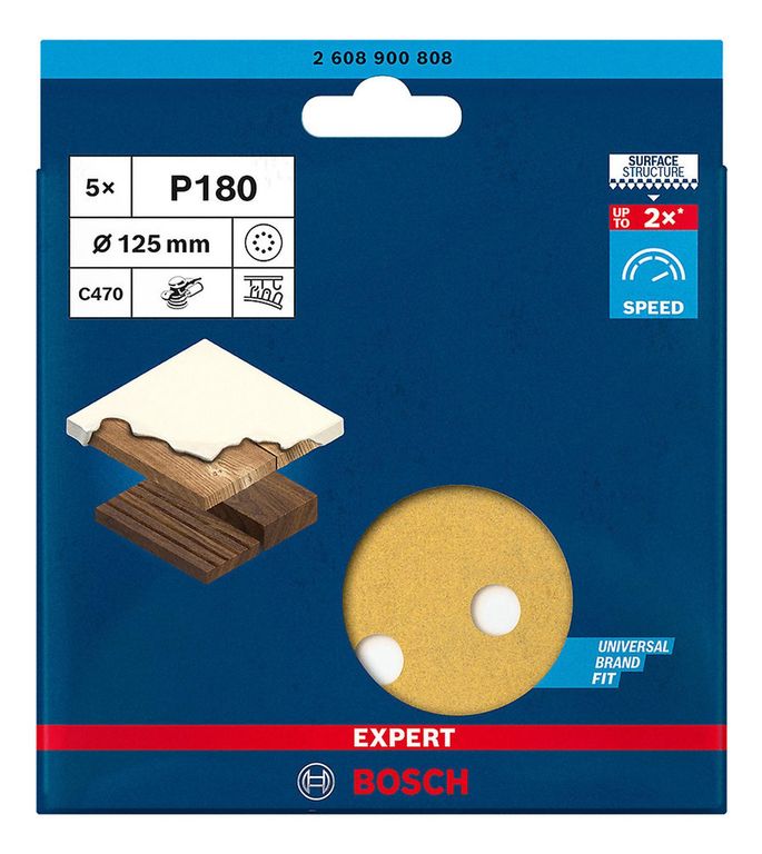 Lija Excentrica 5" Grano 180 5 Und Expert 2608.900.808-000
