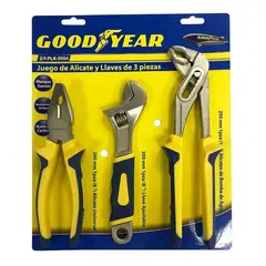 GOODYEAR - Set Alicates Y Llaves Pico Loro 3 Pzas Gy-plk-5004