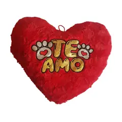 GENERICO - Almohada Cojín rojo de corazón con frases TE AMO H