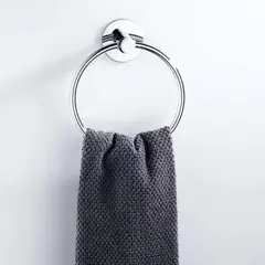 GENERICO - Toallero de mano circular cirlux para baños de acero inoxidable