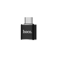 HOCO - Adaptador USB a Tipo C con soporte OTG UA5 Negro De Calidad