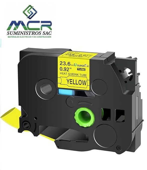 Cinta termocontraible para rotulador brother de 24mm AMARILLO