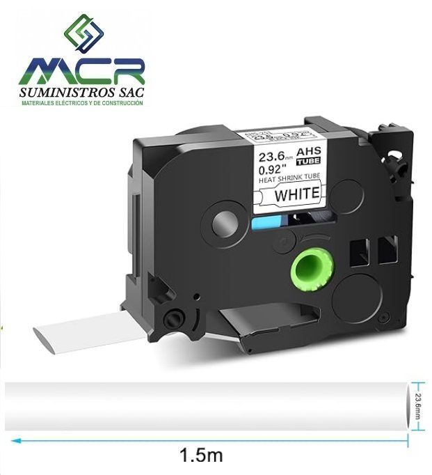 Cinta termocontraible para rotulador brother de 24mm blanco