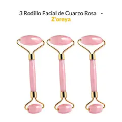 GENERICO - 3 Rodillo Facial de Cuarzo Rosa - Z'oreya