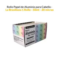 GENERICO - Rollo de Papel aluminio para cabello x 50mt - 15cm - 20 micras