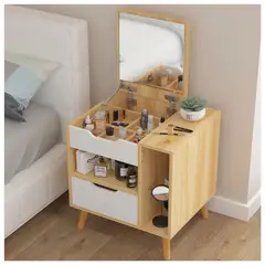 VENTITAS HOME - Mesa de Noche Tocador Romina Haya y Blanco