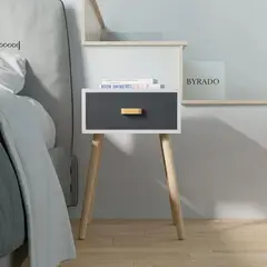 VENTITAS HOME - Velador Vintage Paula Blanco y Plomo