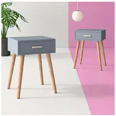 VENTITAS HOME - Set 2 Veladores Vintage Paula Plomo