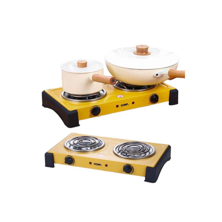 Estufa Cocina Eléctrica 2000Watts 2 Hornillas con Termostato Regulable
