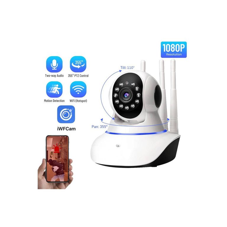 Camara Robotica Ip Smart Automatica 1080p Hd Triple Antena Videocamara