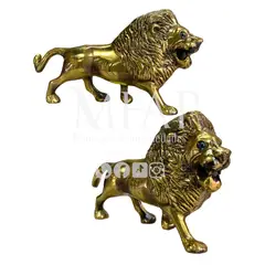 MFAP BRONCERIA Y ANTIGUEDADES - Leon de bronce con ojos azules 9 cm de alto