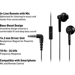 PANASONIC - Audífonos in Ear RP-TCM55- Negro