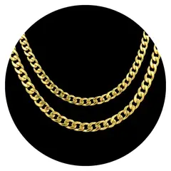 GENERICO - Cadena Collar Hombre Eslabones Lomo Corvina 8mm Acero Dorado