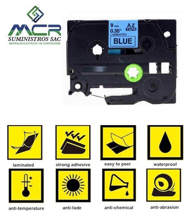 Cinta 9MM X 8M AZUL compatible para rotulador brother