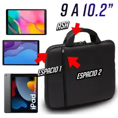 GENERICO - Maletin Funda para Tablet Ipad de 9 ' hasta 10.2 ' doble espacio