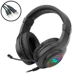 REDRAGON - Audifonos Gamer H260 Hylas Negro Con Luz Led