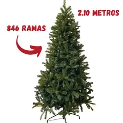 FLORIPA - Árbol de Navidad Verde de 2.10m y 846 ramos AP210