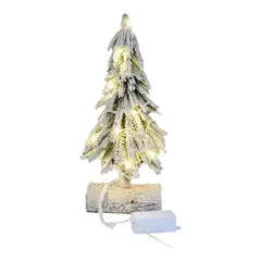 FLORIPA - Árbol Tipo Pino Nevado De 35Cmcon Luces Led FLC35LD