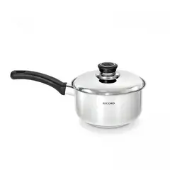 RECORD - Cacerola de Acero Inoxidable de 16 cm con Tapa de Acero MILENIUM