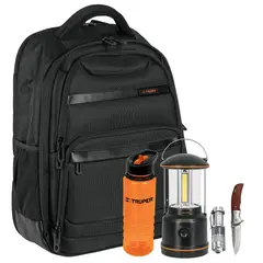 TRUPER - Kit camping, Mochila, tomatodo linterna cuchilla plegable