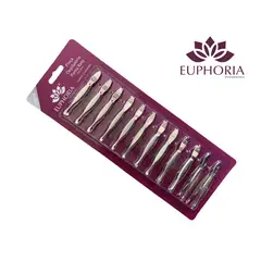 EUPHORIA - Pinzas Depilatoria Punta Recta Blister x12 unidades