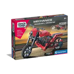 CLEMENTONI - Set de Construcción Mecánica Moto Roadster y Dragster