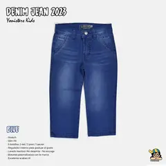 YONISTERS CLOTHING - Pantalón Jeans Stretch Semipitillo Celeste Moda Niños Kids