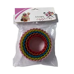 GENERICO - Moldes de Plástico para Cortar Galletas - Redondo con ondas