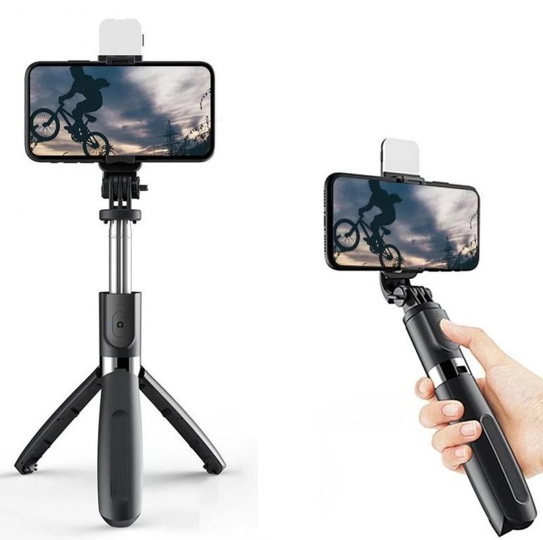 Palo Selfie Con Flash - Bluetooth Para Celulares y Camaras - 1 Metro