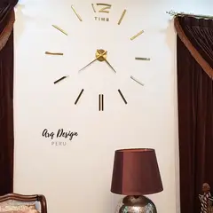 GENERICO - Reloj de Pared para Sala Moderno - Noha Dorado