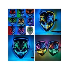 GENERICO - Máscara de purga de Halloween máscara de luz LED