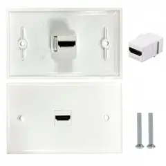 TRAUTECH - Placa ABS HDMI Faceplate Hdmi Hembra 1 Puesto 1080P EMPALME