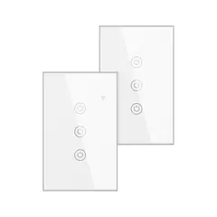 OEM - Conmutador Inteligente Wifi 3 Botones Blanco Pack 2 Unidades