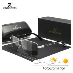 KINGSEVEN - Lentes de Sol Fotocromático Aviador UV400 Negro